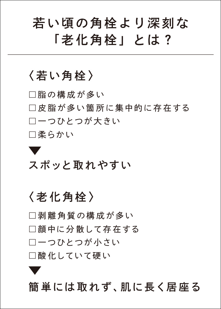 若い頃の角栓より深刻な「老化角栓」とは?