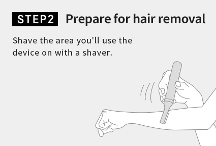 STEP2 Prepare for hair removal