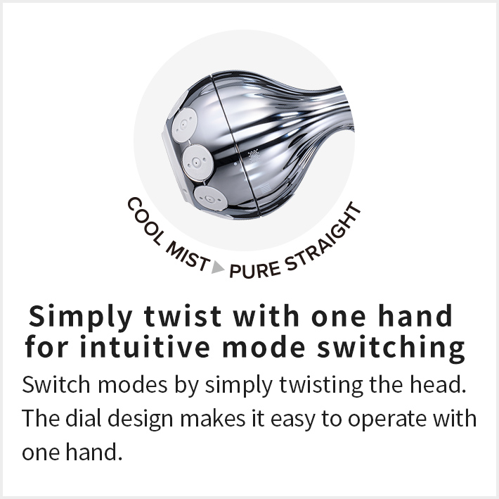 Simply twist with one hand for intuitive mode switching